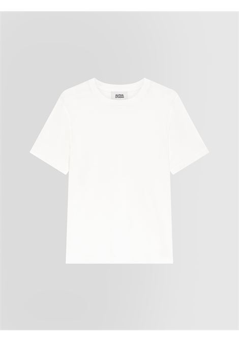 Alpha Studio t-shirt girocollo in ice cotton bianco ALPHA STUDIO | T-shirt | AU-5330C1000